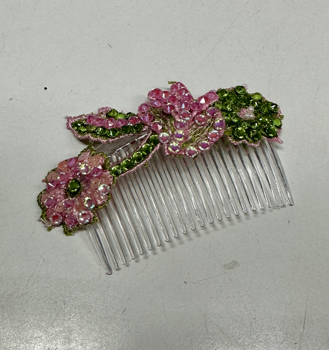 Baby Pink & Green Hair Comb