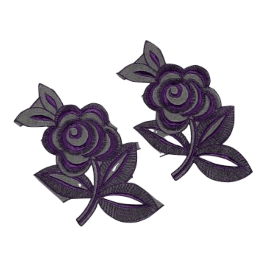 Hot Magenta & Black Flower Applique