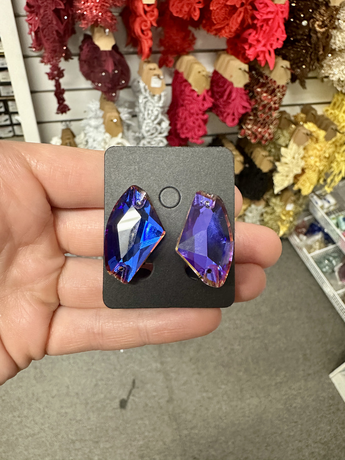 Purple Velvet Galatic Stud Earring