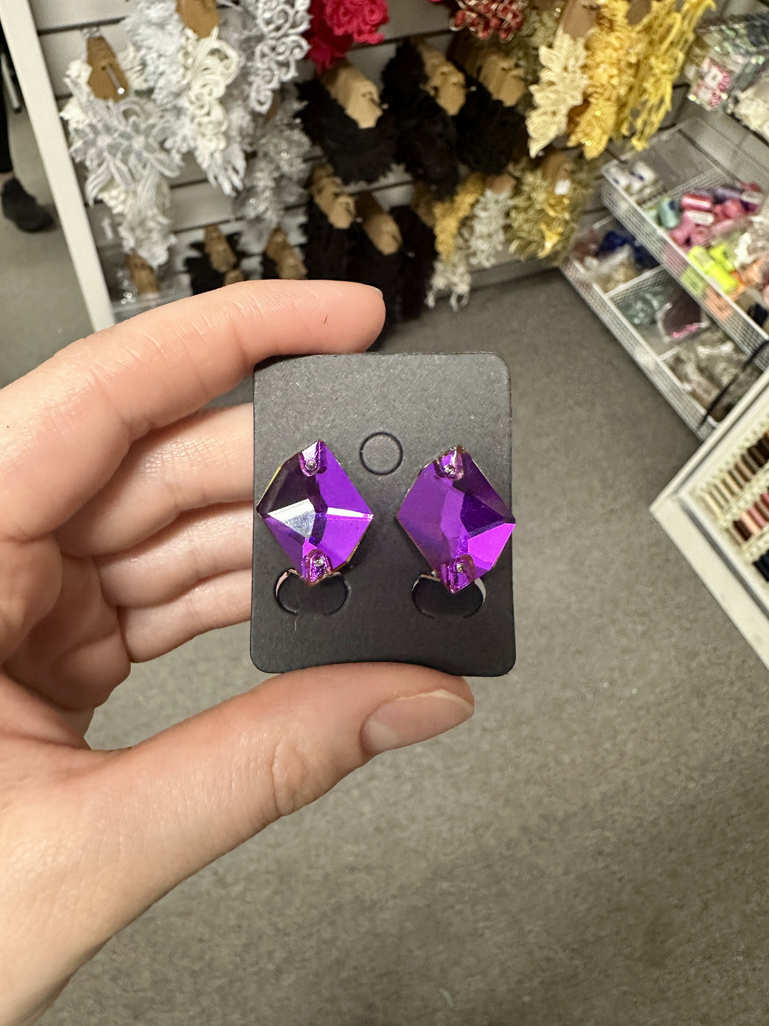 Cosmic Purple Velvet Stud Earring