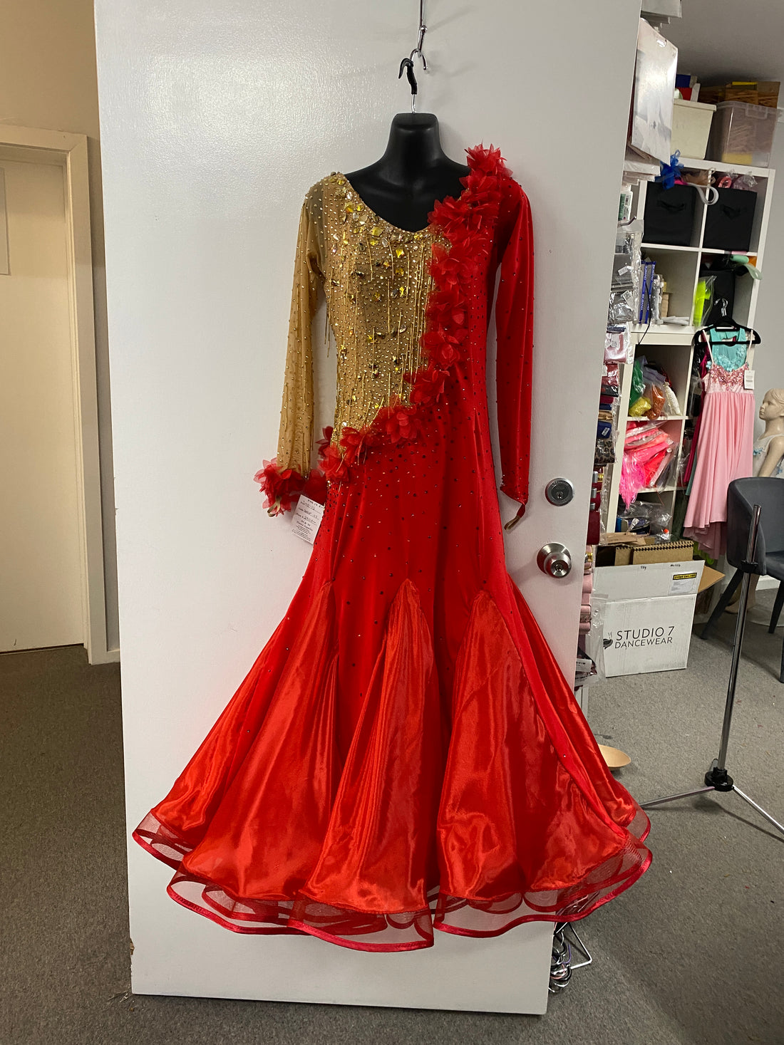 Red & Gold Ballroom Dress (Size10)