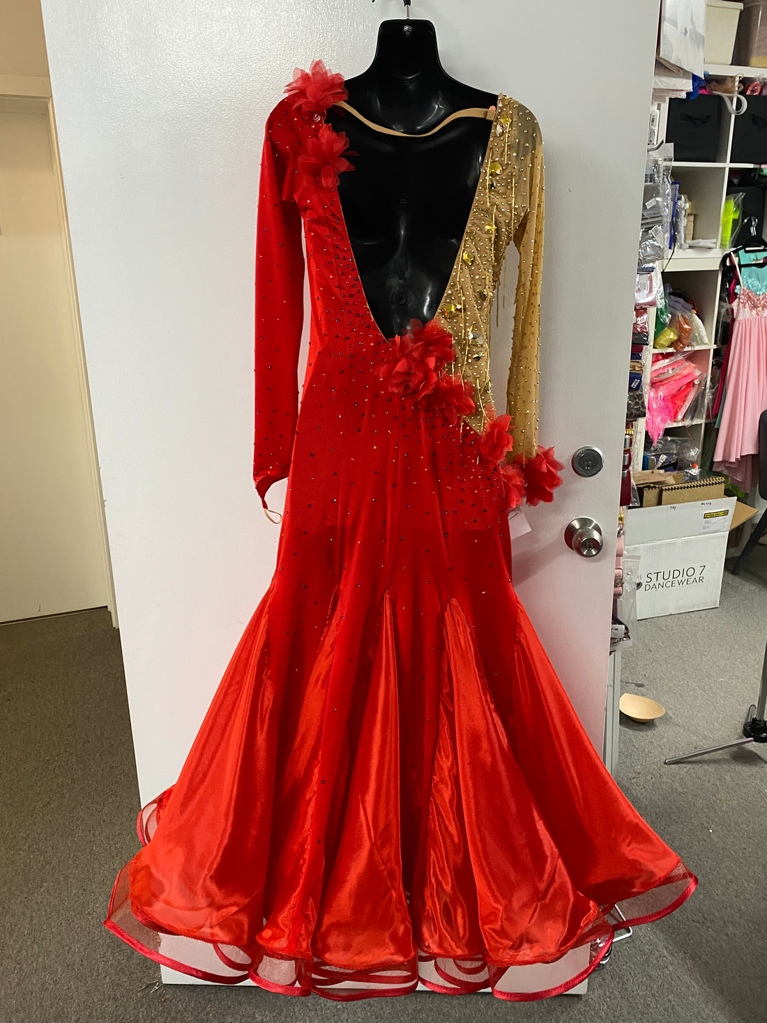 Red & Gold Ballroom Dress (Size10)