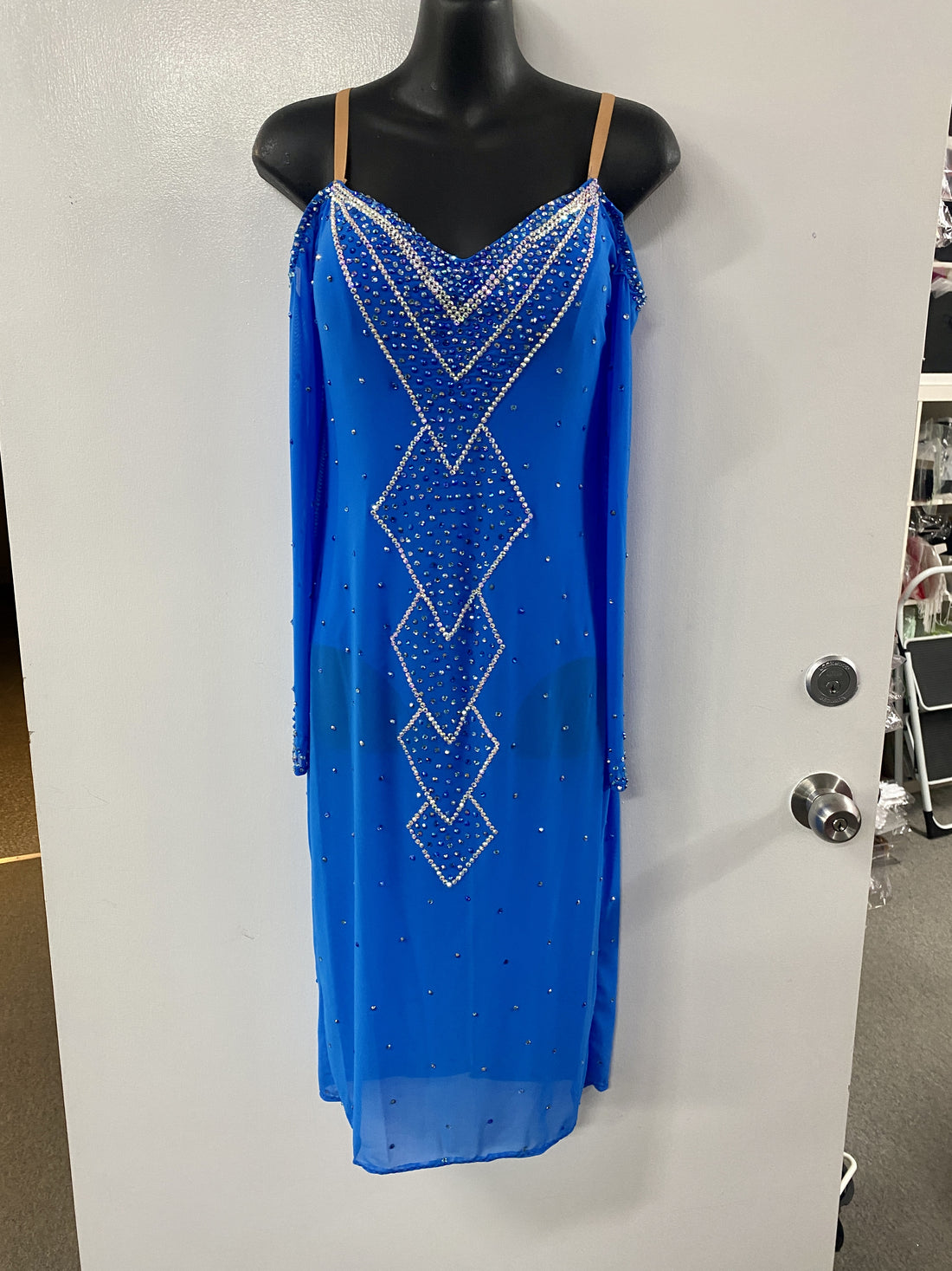 Pre Loved Ocean Blue Latin Dress (Size 10-12)