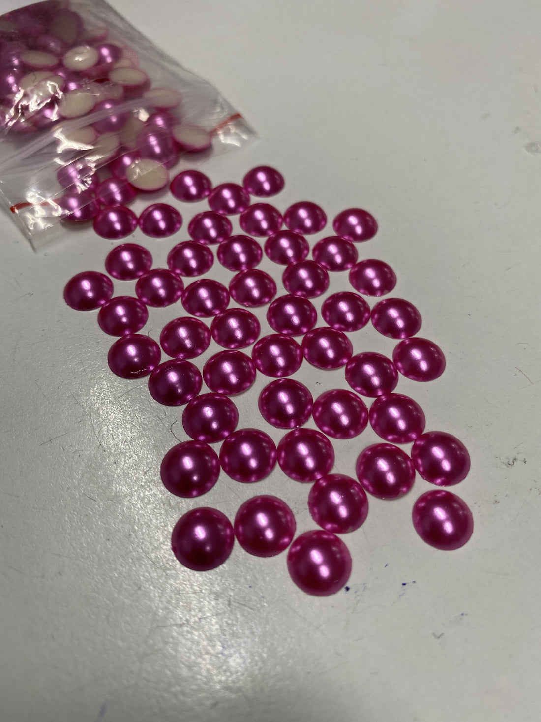 Hot Pink Flatback Pearls 8mm - 144 Pces