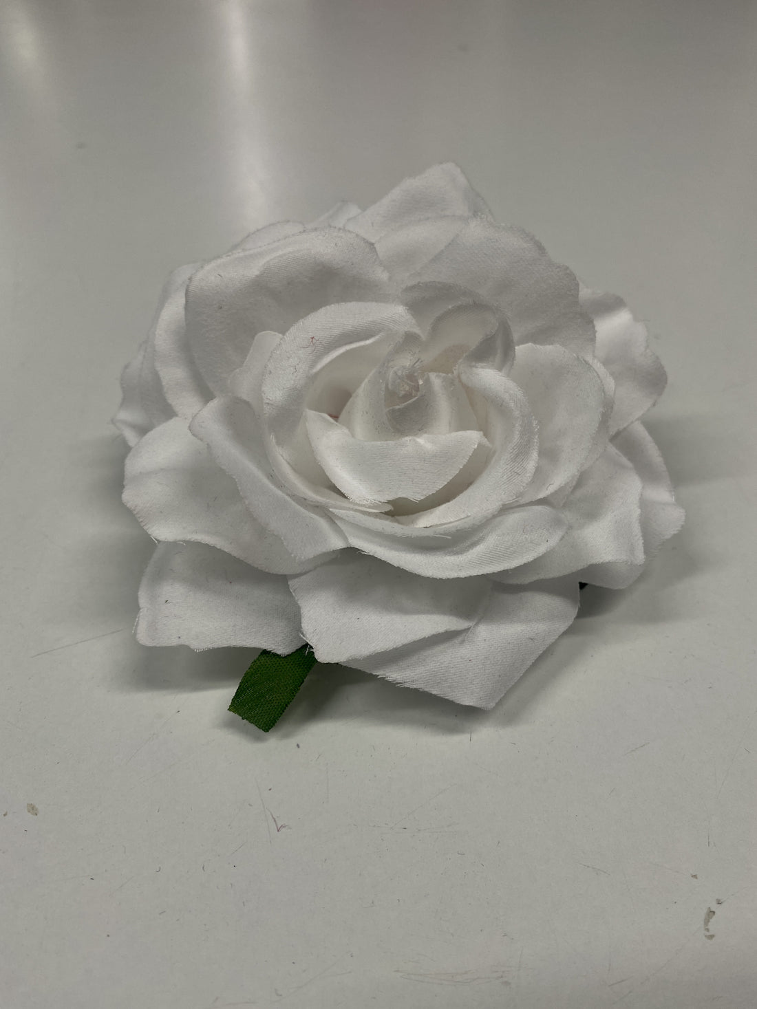 White Rose with Hair Clip & Safety Pin
