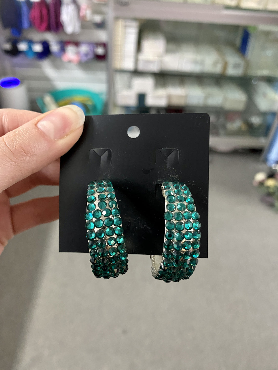 June Designs Emerald Hoop Earrings (Large)