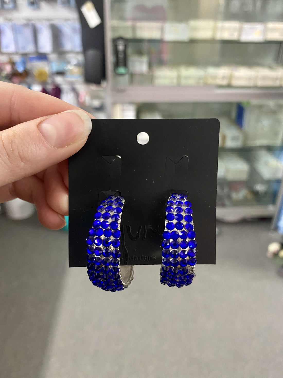 June Designs Cobalt Hoop Earrings (Large)