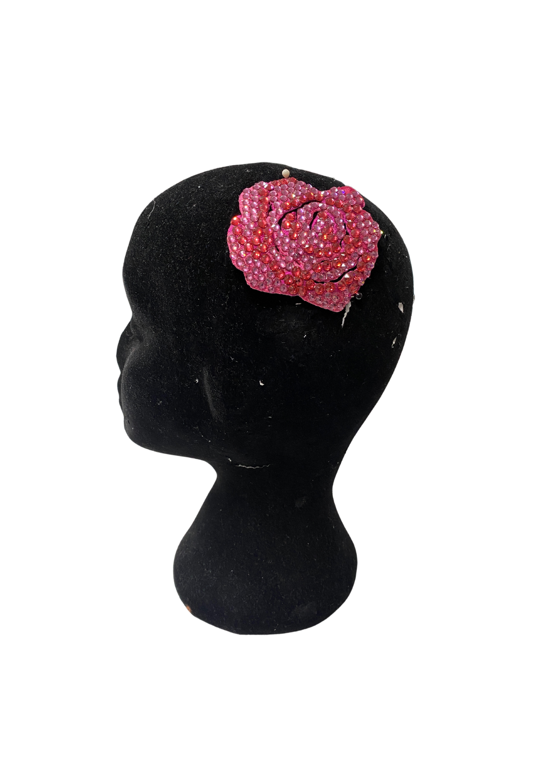 Rose Pink Flower One Off Decorated Lace Piece